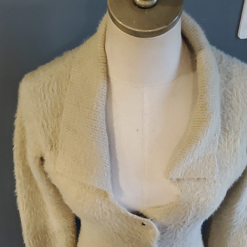 Emory Park Cream Fuzzy  Long Cardigan Sweater - Picture 6 of 10